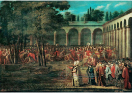 DDSO-3767 Jean Baptiste Vanmour - Delegace velvyslanců procházející nádvořím paláce Topkapi