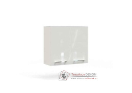 TIFFANY, horní skříňka T11/G80, bílá / bílý lesk
