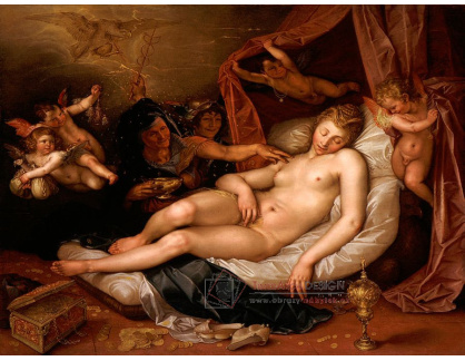 KO III-168 Hendrick Goltzius - Spící Danae čeká na Jupitera