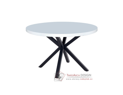 MEDOR, jídelní stůl pr. 120cm, černá / bílá