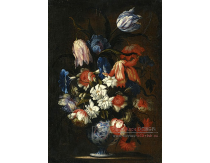 DDSO-4383 Francesco Mantovani - Zátiší s tulipány, karafiáty a dalšími květinami