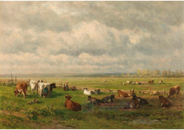 A-5566 Willem Roelofs - Luční krajina s dobytkem