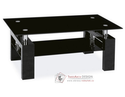 LISA II, konferenční stolek, černý lak / sklo