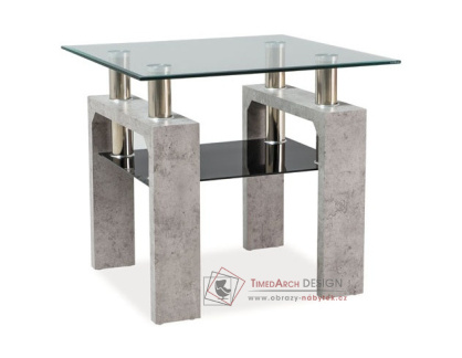 LISA D, konferenční stolek, beton / sklo