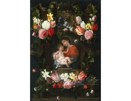 XV-371 Daniel Seghers - Květinová girlanda a madonna s dítětem