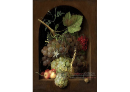 VKZ 491 Georges Frédéric Ziesel - Hrozny, třešně a pšenice se šnekem v kamenném výklenku