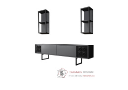 BLACK LINE, obývací stěna, antracit / černá