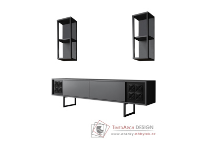 BLACK LINE, obývací stěna, antracit / černá