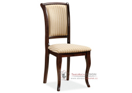 MN-SC, jídelní čalouněná židle, ořech / látka béžová vzor