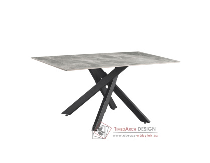 ZENOS, jídelní stůl 160x90cm, černá / světle šedá