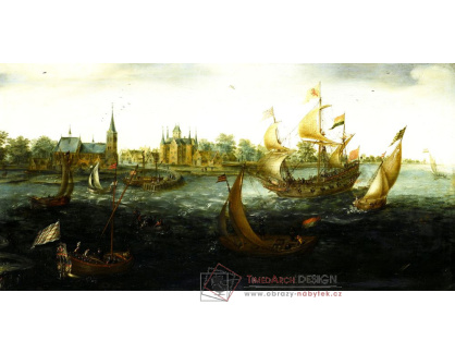 A-1177 Aert Anthoniszoon - Lodě u vesnice  IJsselmonde v roce 1618