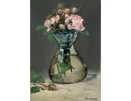 A-6043 Édouard Manet - Mechové růže ve váze