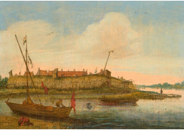 A-7352 Esaias van den Velde - Ústí Scheldtu s rybářskými loděmi