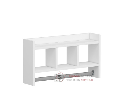 ASYA, nástěnná police s držákem, bílá