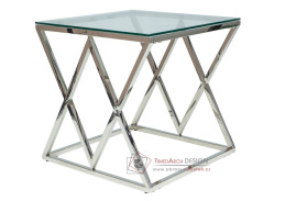 ZEGNA B, konferenční stolek, chrom / kouřové sklo