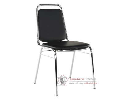 ZEKI, jednací židle, chrom / ekokůže černá