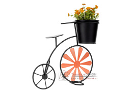 SEMIL, retro květináč ve tvaru kola, černá / bordó