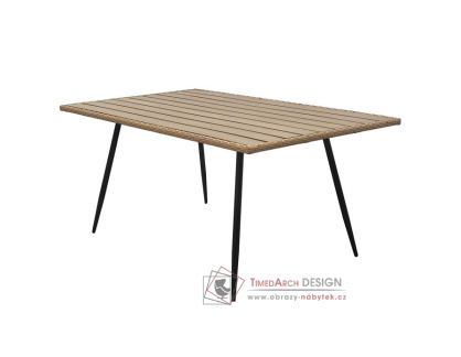 AZ-F1407 NAT, zahradní stůl 160x95cm, černá / polywood hnědý