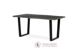 HT-F4216 GREY, jídelní stůl 160x90cm, černý lak / dub šedý