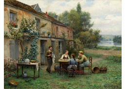 KO III-72 Daniel Ridgway Knight - Káva v zahradě