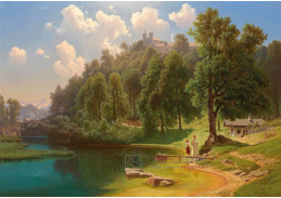 KO IV-430 Maximilian Haushofer - Idylická scéna u vody s výhledem na Baumburg