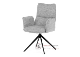 DCH-D1328 SIL2, jídelní otáčecí křeslo, černá / látka světle šedá