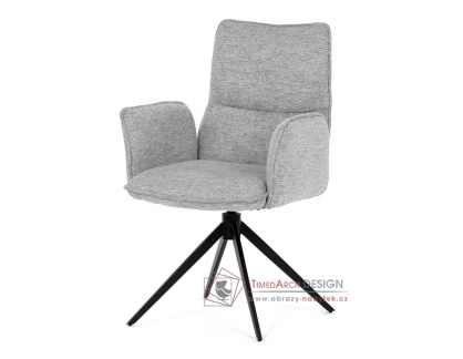 DCH-D1328 SIL2, jídelní otáčecí křeslo, černá / látka světle šedá