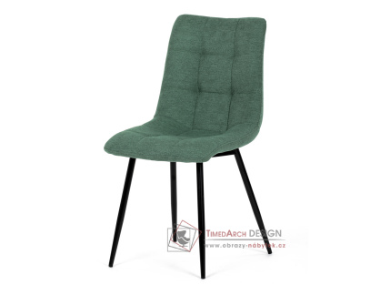 DCL-193 GRN2, jídelní židle, černá / látka zelená