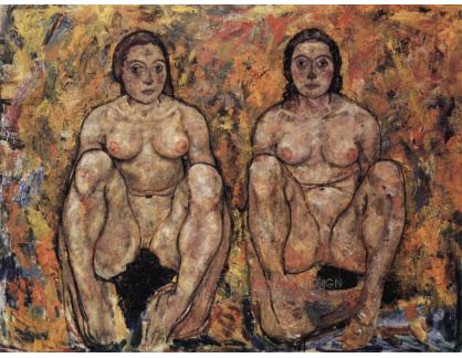 VES 231 Egon Schiele - Ženský pár v podřepu