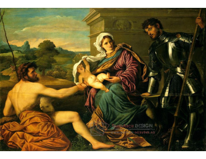 SO XIII-483 Paris Bordone - Madonna a dítě se svatým Janem Křtitelem a svatým Jiřím