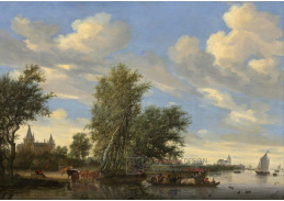 SO XIV-86 Salomon van Ruysdael - Říční krajina s kostelem