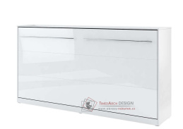 CONCEPT PRO CP-06, široká výklopná postel 90x200cm, bílá / bílý lesk