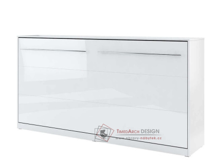 CONCEPT PRO CP-06, široká výklopná postel 90x200cm, bílá / bílý lesk