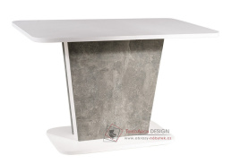 CALIPSO, jídelní stůl rozkládací 110-145x68cm, šedý beton / bílá