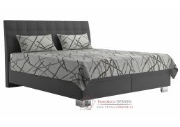 SARA, čalouněná postel 180x200cm, látka tmavě šedá + LARISA DUO 1A / matrace IVANA PLUS
