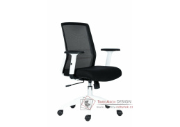 NOVELLO WHITE, kancelářská židle, látka + síťovina černá