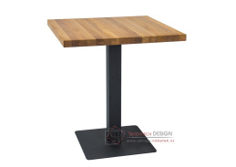 PURO 60x60, jídelní stůl, černá / masiv dub