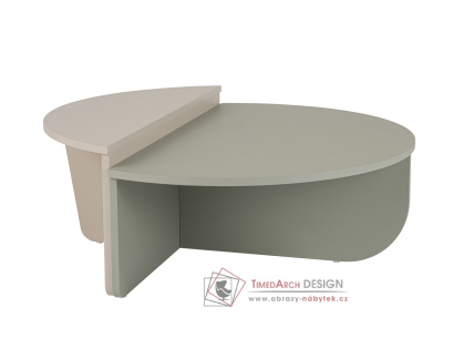 ORION, konferenční stolek 90x60cm, zelená / pískovec