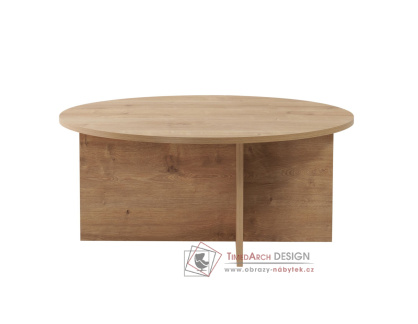 SOLEIL, konferenční stolek pr. 90cm, dub sapphire