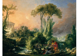 D-6212 Francois Boucher - Říční krajina se starověkým chrámem