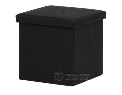 TAB-461 BK2, taburet s úložným prostorem, látka černá