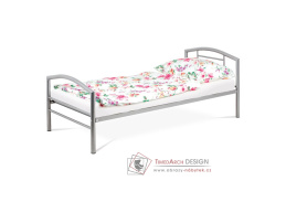BED-1900 SIL, kovová postel 90x200cm, šedý lesk