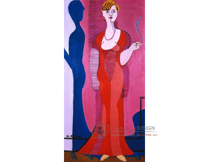 VELK 30 Ernst Ludwig Kirchner - Světlovlasá žena v červených šatech