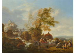 A-8761 Philips Wouwerman - Sedláci odpočívající u potoka