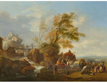 A-8761 Philips Wouwerman - Sedláci odpočívající u potoka