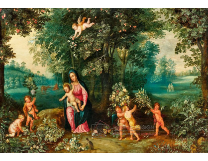 D-9482 Jan Brueghel - Madonna s dítětem a anděly v krajině