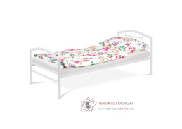 BED-1900 WT, kovová postel 90x200cm, bílý lesk