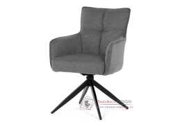 DCH-P3170 GREY2, jídelní otočné křeslo, černá / látka šedá