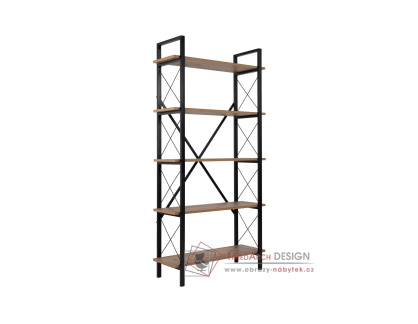 ELYSIAN, policový regál, černá / borovice Atlantic