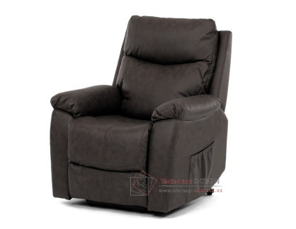 TV-5874 BR, křeslo elektricky polohovatelné, látka hnědá v dekoru broušené kůže